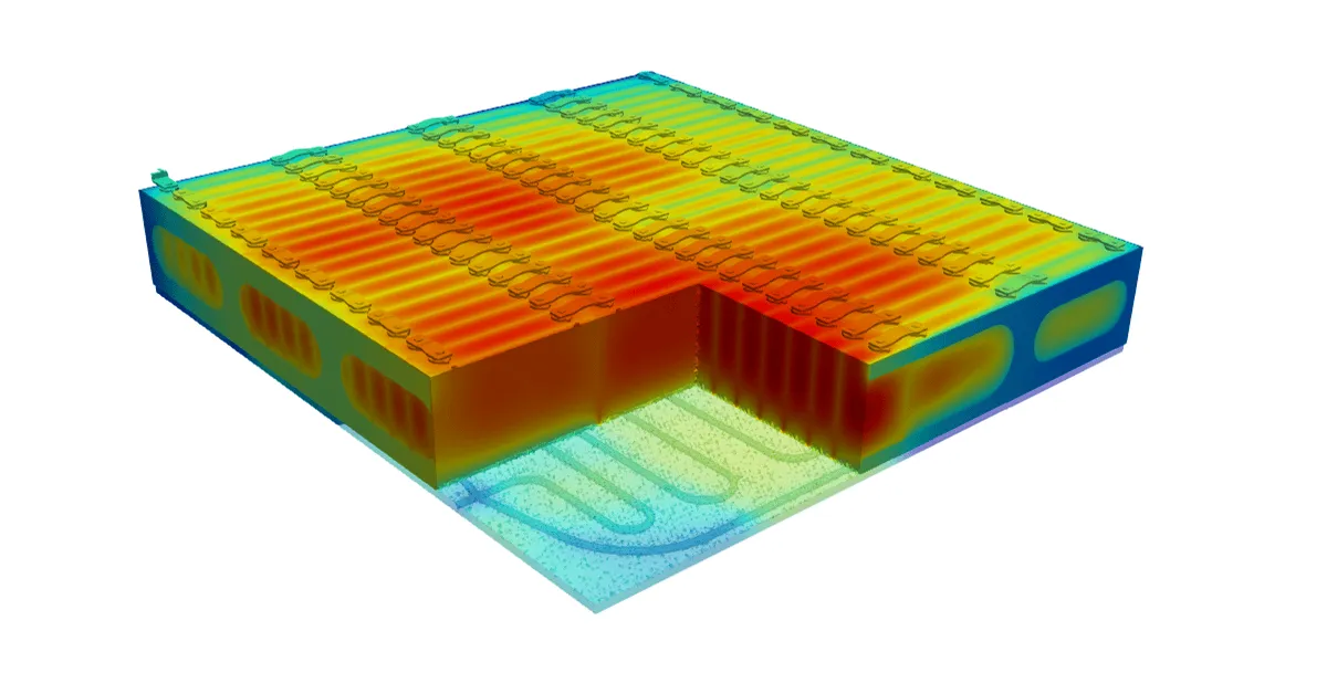Battery module with cooling plate thermal contour