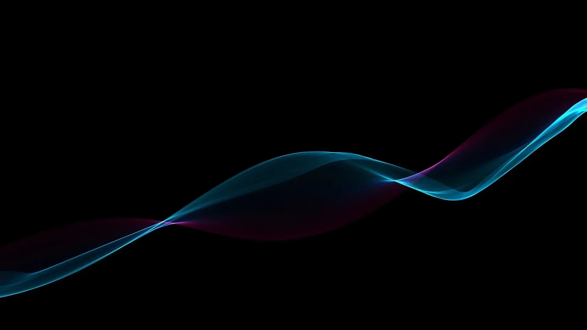 Blue and magenta light wave across a black background