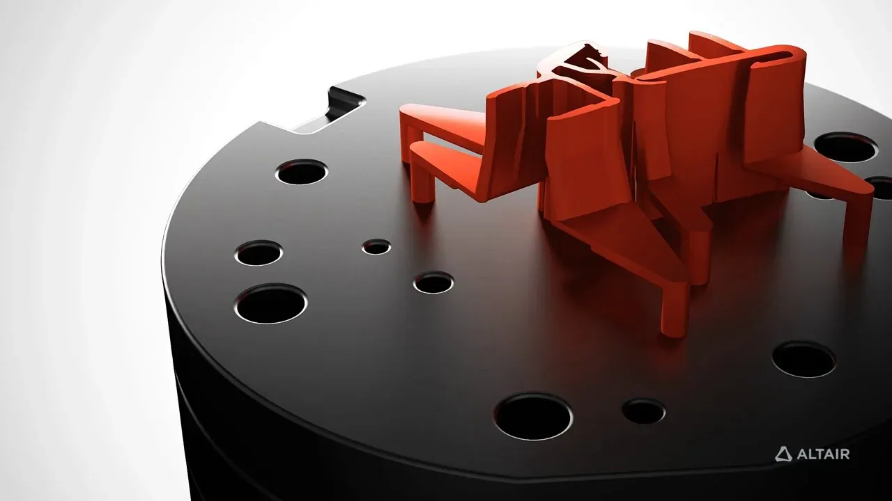 Aluminum extrusion profile on an extrusion die block