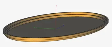Two stepped elliptical tiers of stadium seating built in Feko